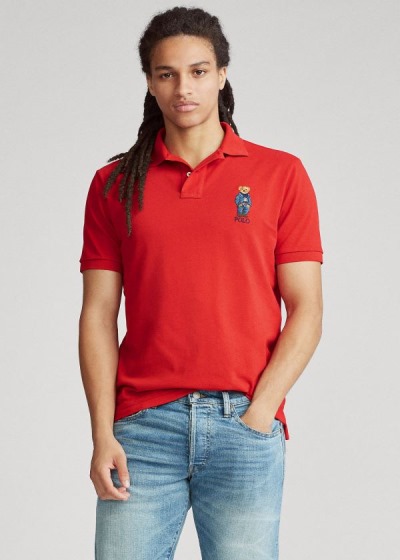 Polo Ralph Lauren Custom Slim Fit Bear Polo Herre Danmark (YDGWV7604)